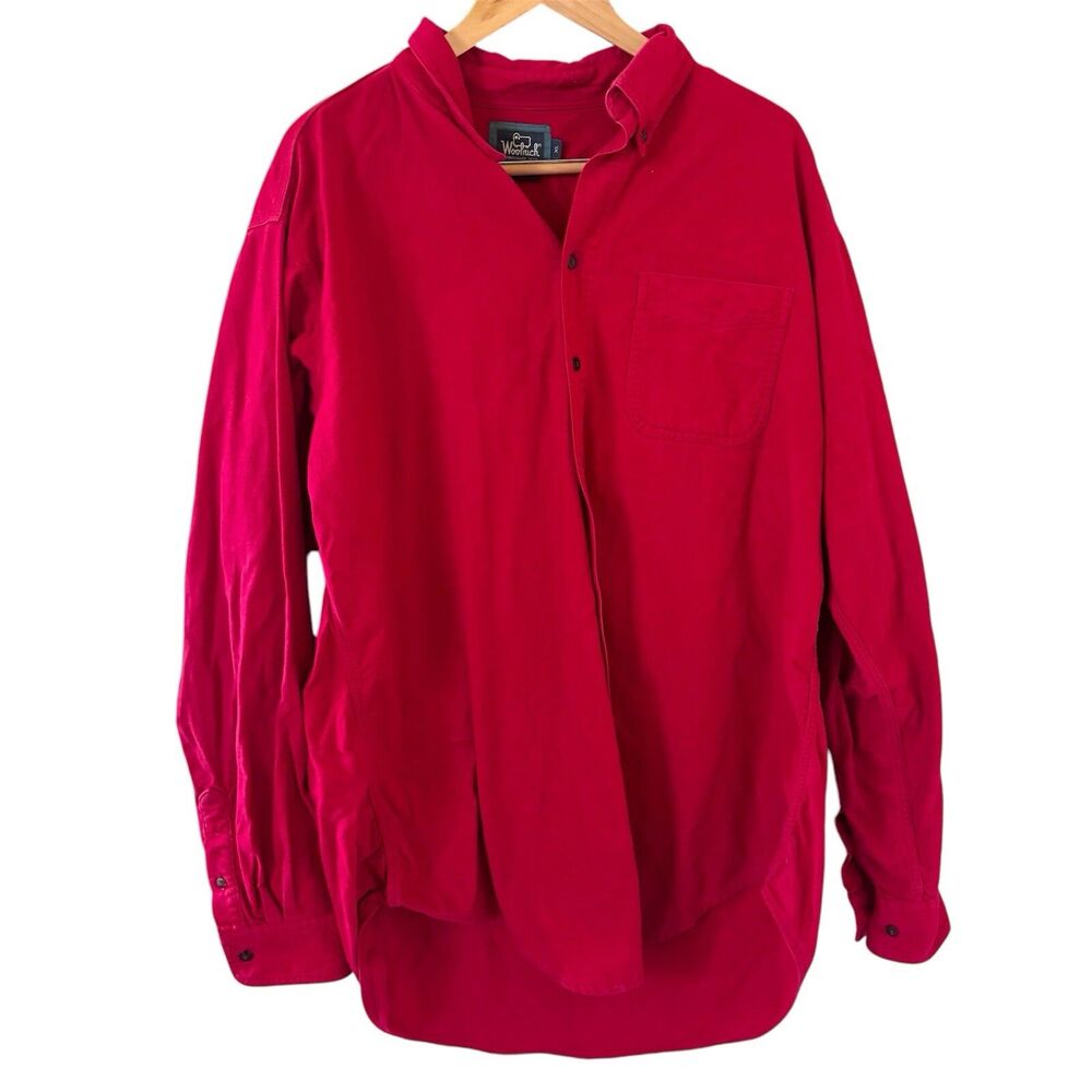Vintage Woolrich Men Shirt Size XL‎ Red Button Down Western Outdoors Retro 90s
